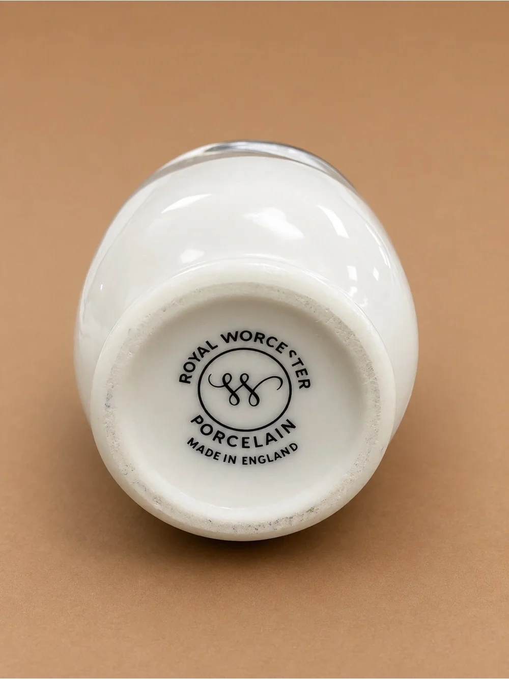 Vintage Royal Worcester White Porcelain Jar with Maker's Mark